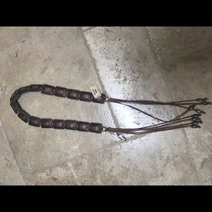 Leather and metal boho belt